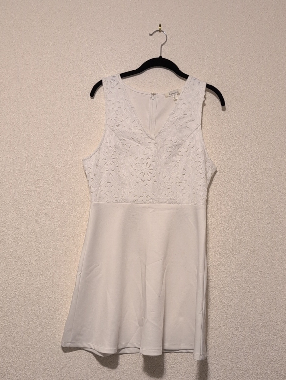 Francesca's White Lace Appliqué Dress